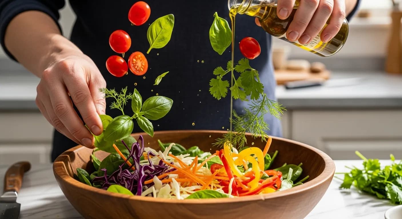 Wholesome salad ingredients